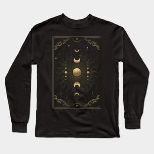 Moon Phase Design Long Sleeve T-Shirt